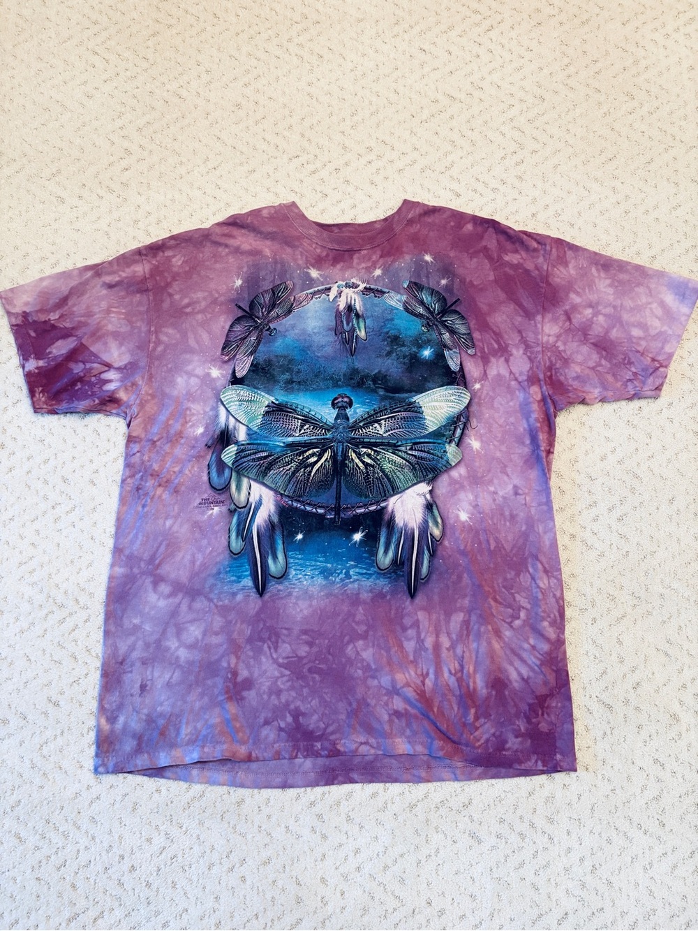 The Mountain Dragonfly Dreamcatcher Cotton T Shirt Mens Size 2XL Purple